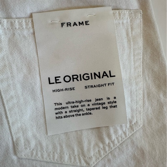 Frame denim white Le Original high-rise straight fit 100% cotton jean size 28 - Picture 12 of 12
